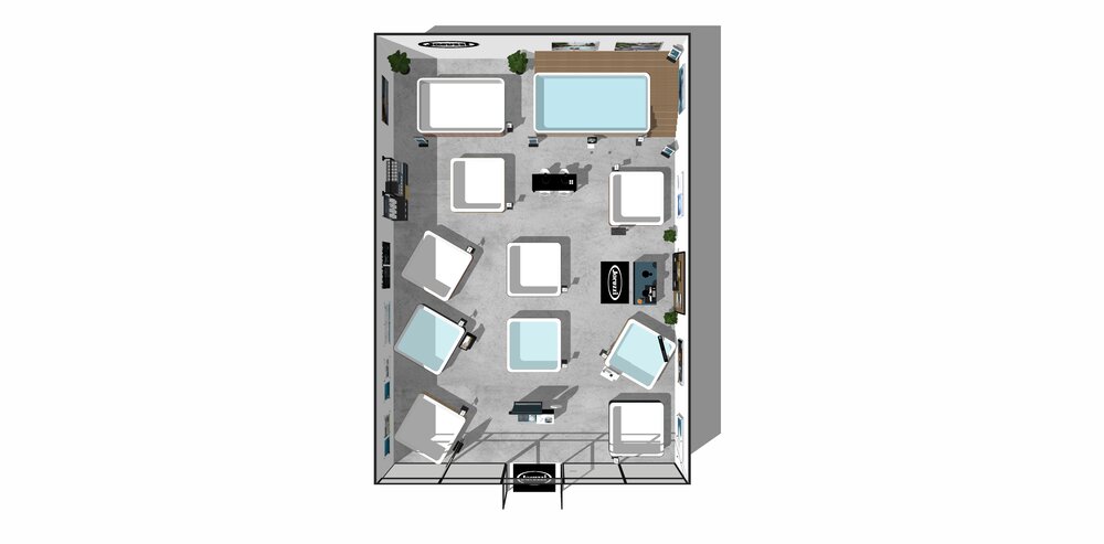 Jacuzzi retail showroom display diagram